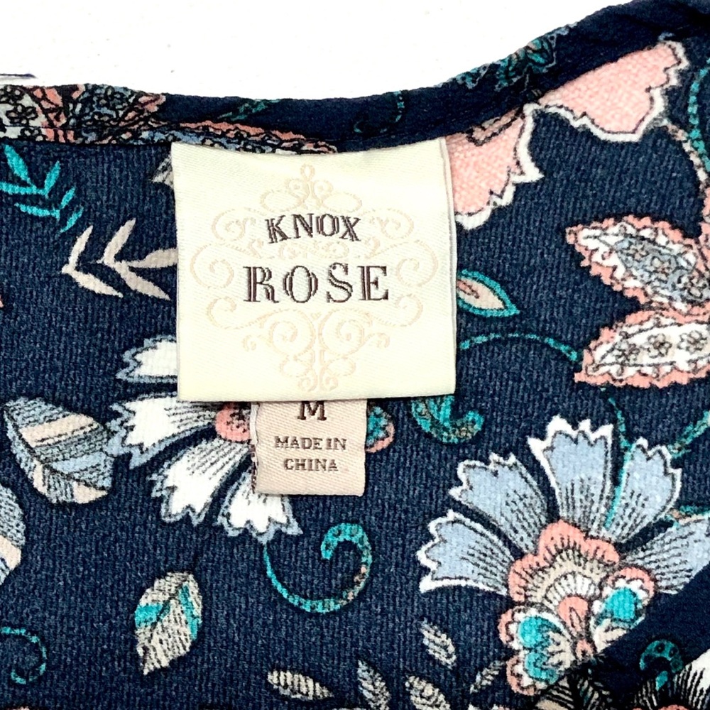 Knox Rose Blouse Top Floral Butterfly Sleeve Multicolor Size M - Picture 9 of 9